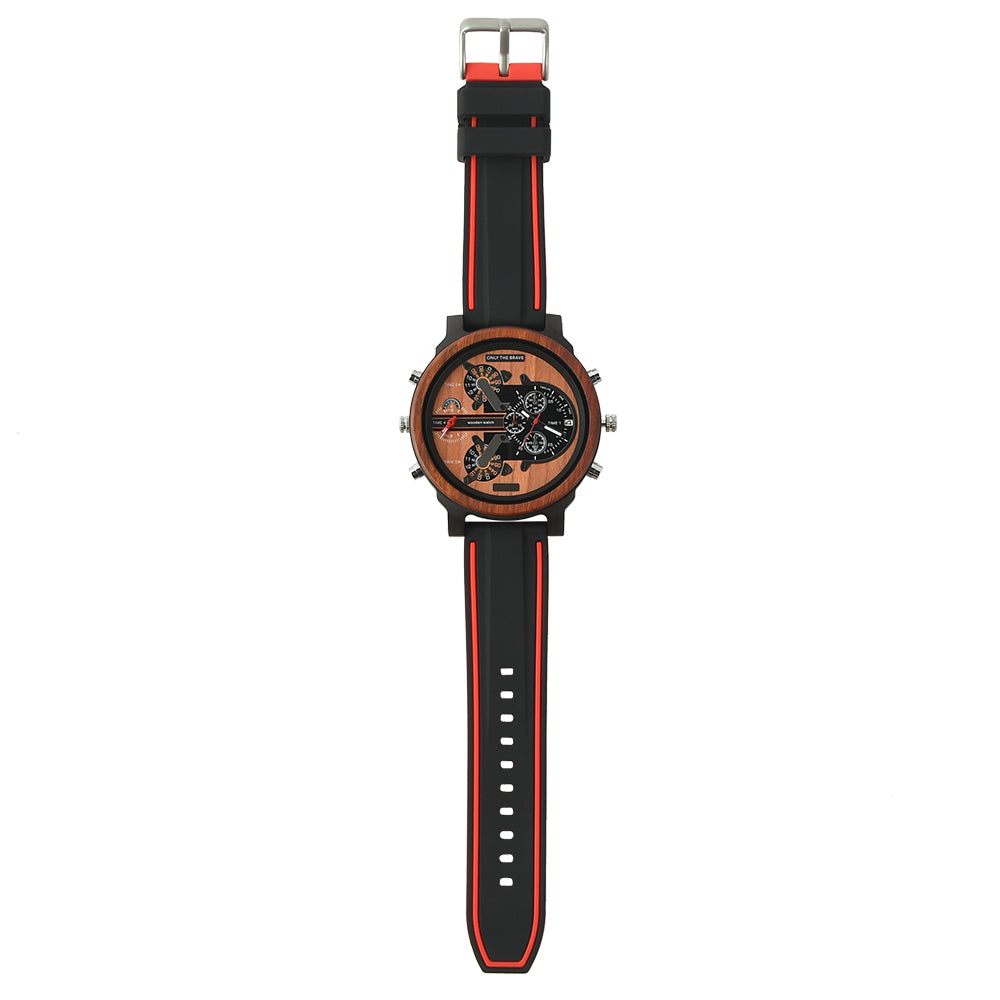 Hot selling men's giant watches trend multi-functional beautiful big dial wooden watch-BUNNYKACHU