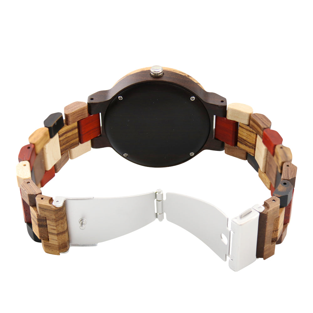 New concept men's hands-free quartz wooden men bracelet watch-BUNNYKACHU