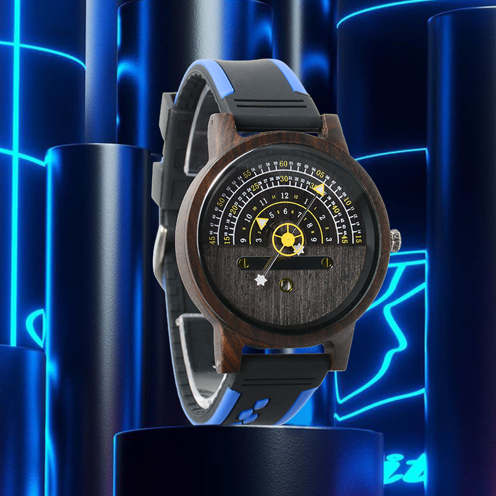 Fashion large dial quartz wood watch-BUNNYKACHU