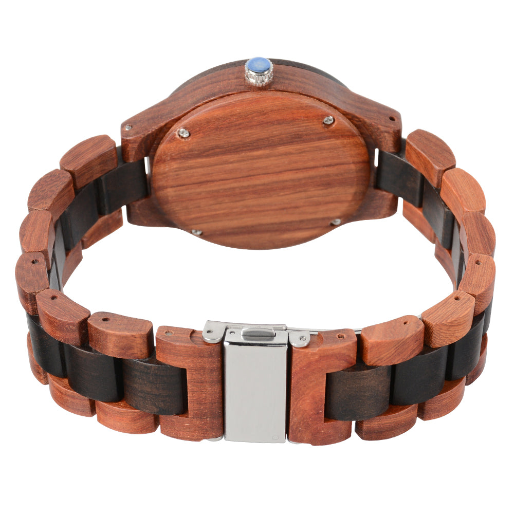New Adult European and American Casual Fashion Hollow Quartz Wooden Watch-BUNNYKACHU