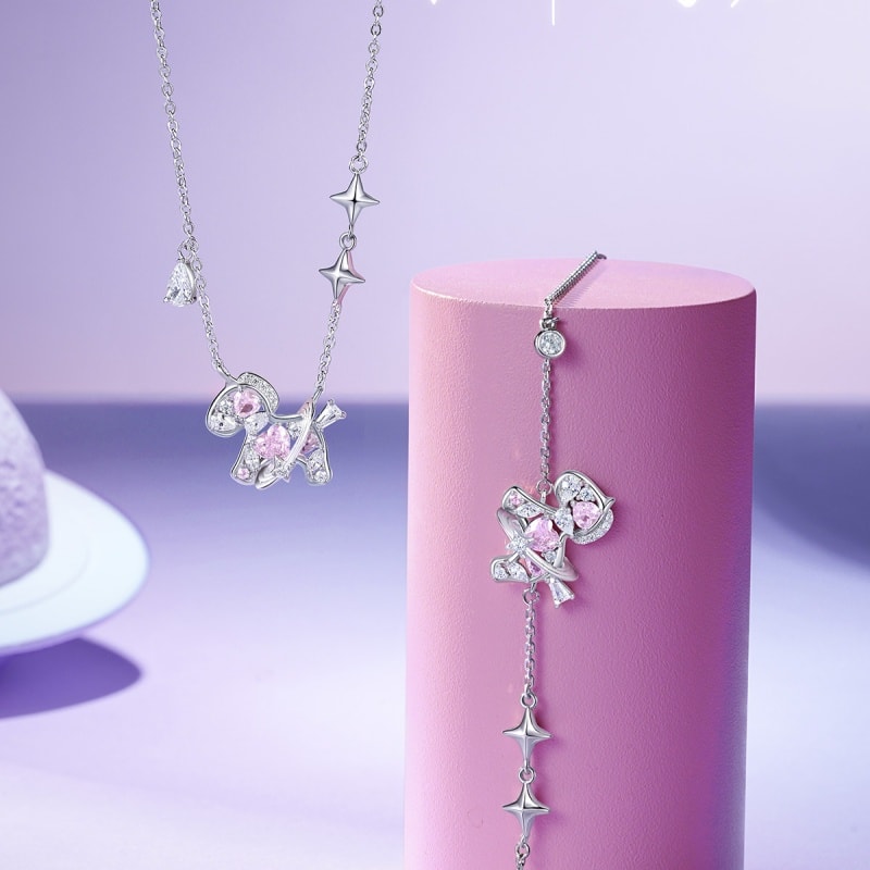 S925 Sterling Silver Pink Crystal Horse Necklace – Romantic Valentine’s & Mother’s Day Gift for Her