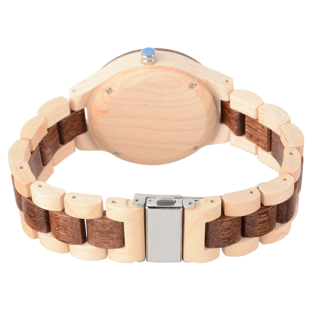 New Adult European and American Casual Fashion Hollow Quartz Wooden Watch-BUNNYKACHU