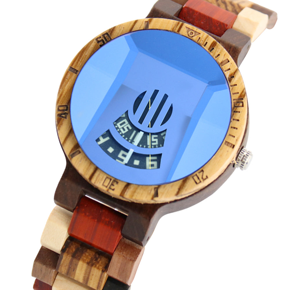 New concept men's hands-free quartz wooden men bracelet watch-BUNNYKACHU