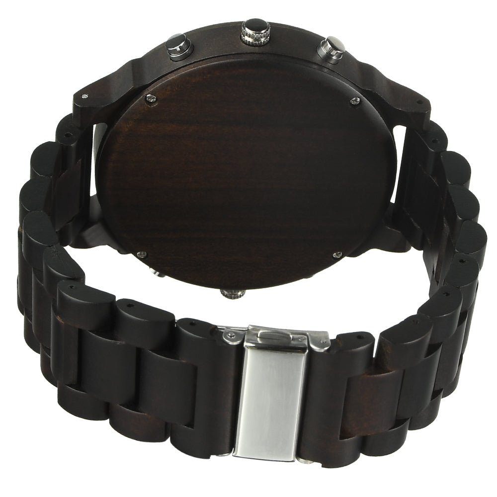 Hot selling men's giant watches trend multi-functional beautiful big dial wooden watch-BUNNYKACHU