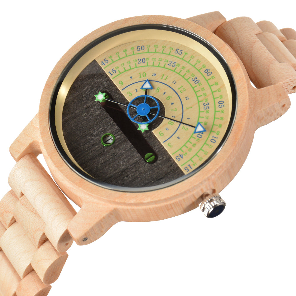 Trendy Creative Wooden Watch Business Multi-function Concept Luminous With Date Quartz Watch-BUNNYKACHU