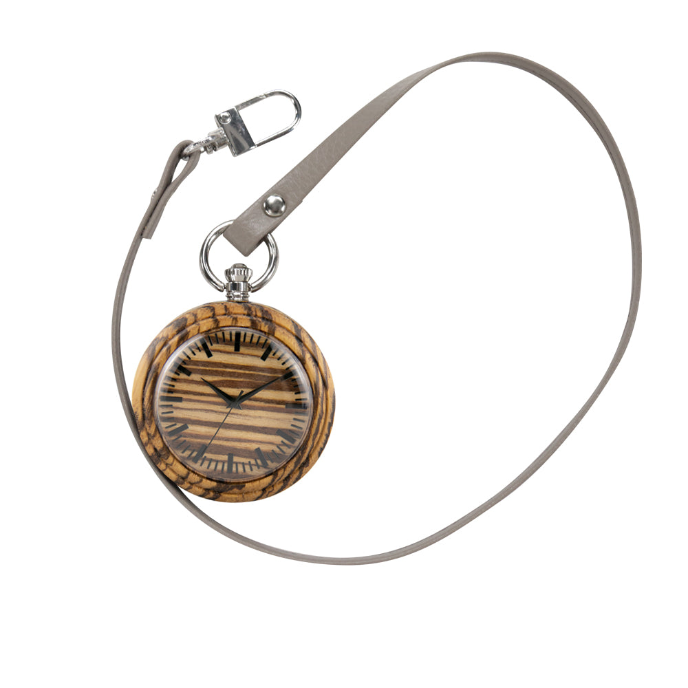 Vintage Pendant Clock Carved Pattern Analog Quartz Watches Reloj De Bolsillo Wood Pocket Watch With Fob Chain For Man-BUNNYKACHU