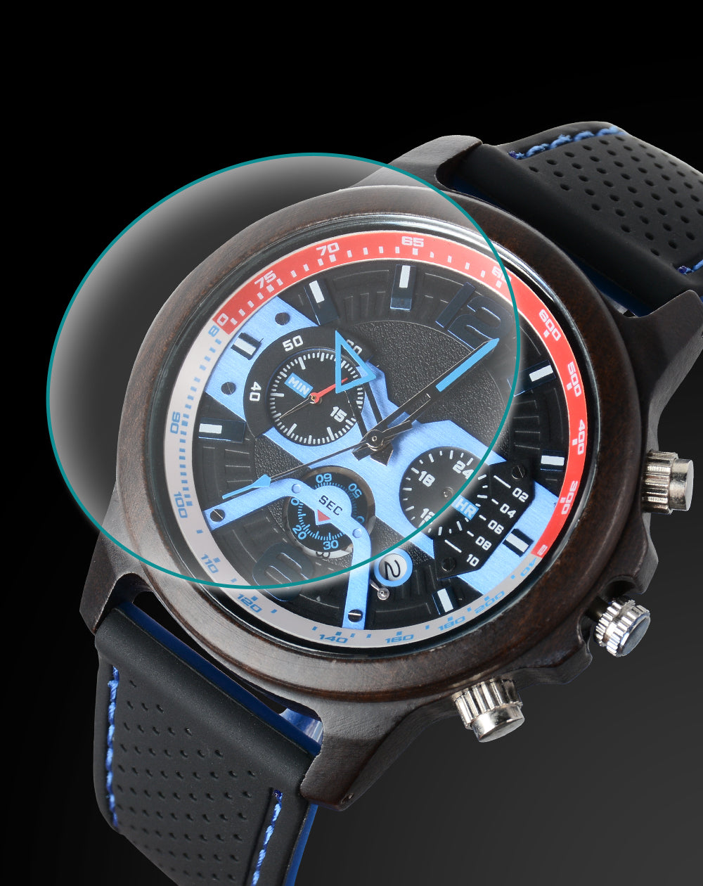 Klassiska herrklockor Pilotfunktion Luminous Quartz Watch Gift Ebony-BUNNYKACHU