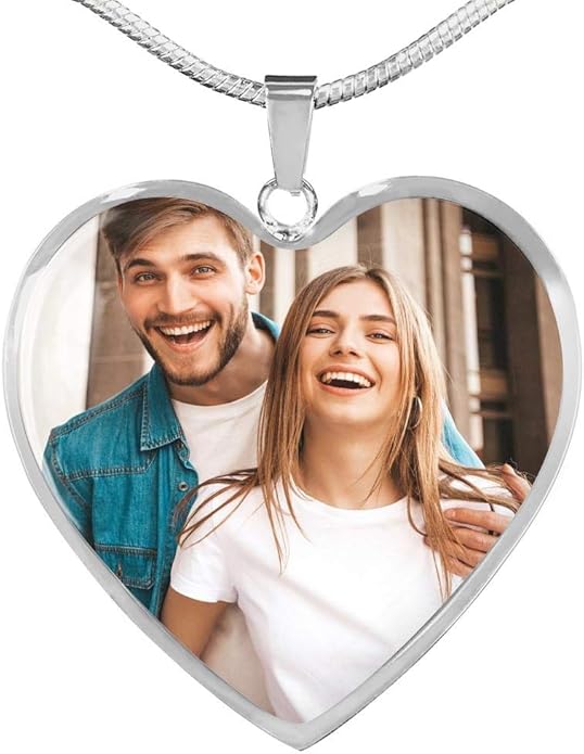 To My Queen Bee Wife - Personalized Photo Heart Necklace Message Card Gift For Anniversary Birthday Honeymoon Special Occassion