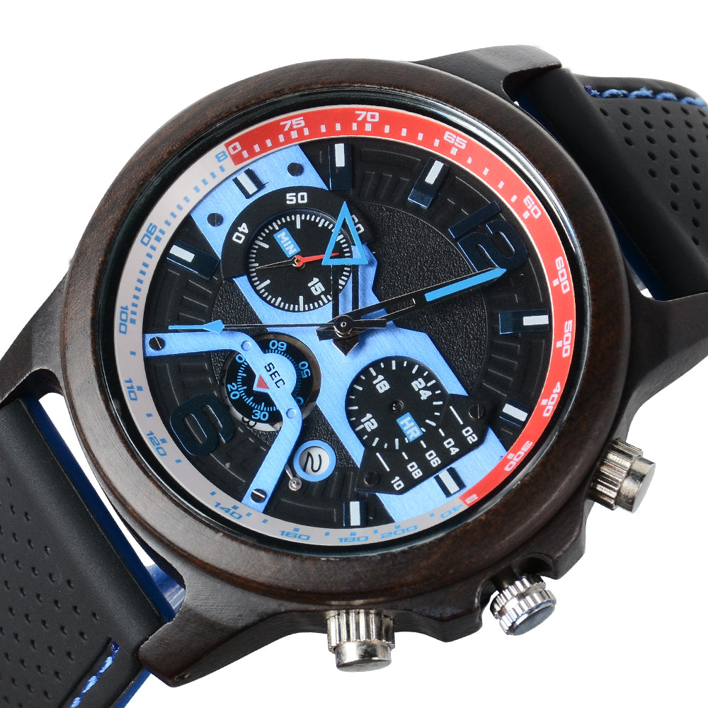 Klassiska herrklockor Pilotfunktion Luminous Quartz Watch Gift Ebony-BUNNYKACHU