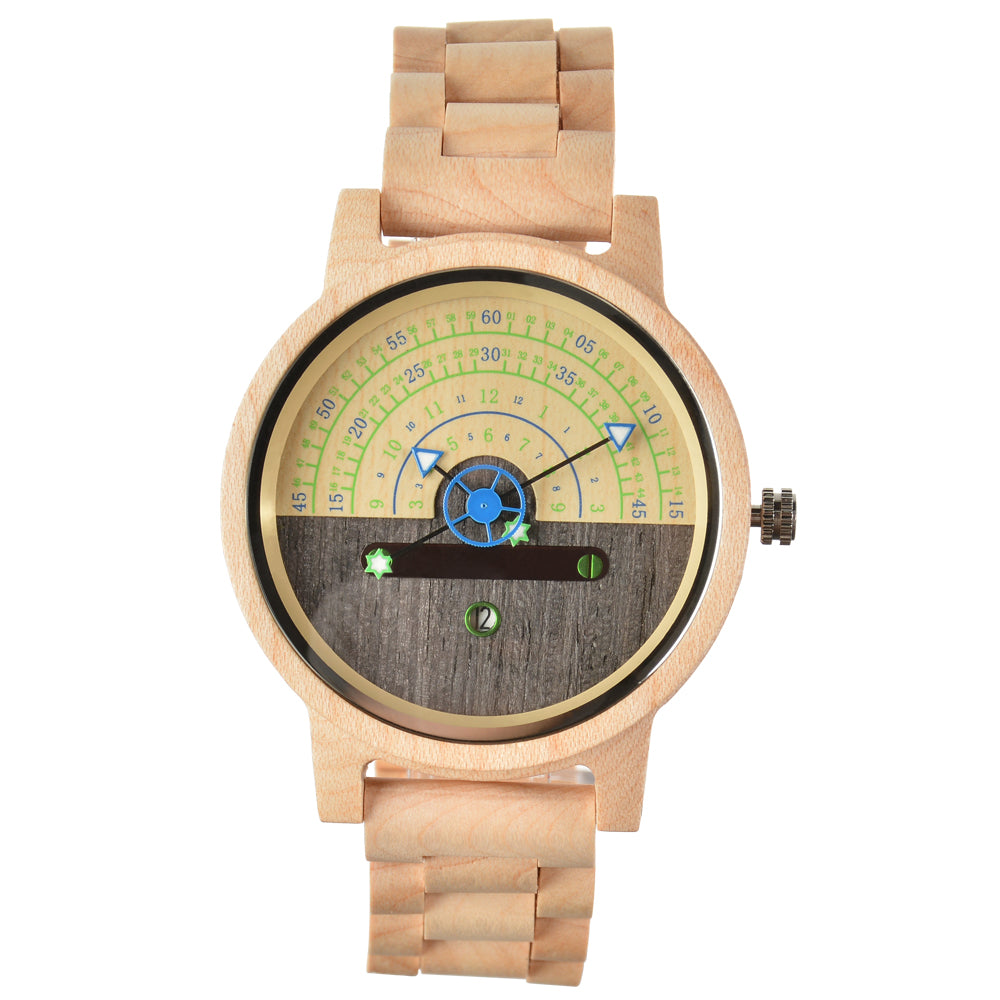 Trendy Creative Wooden Watch Business Multi-function Concept Luminous With Date Quartz Watch-BUNNYKACHU