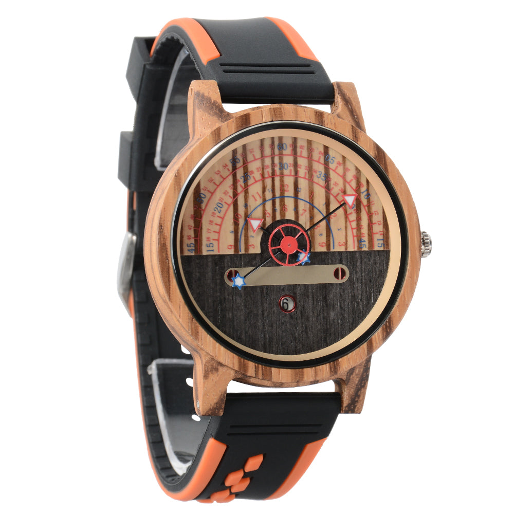 Fashion large dial quartz wood watch-BUNNYKACHU