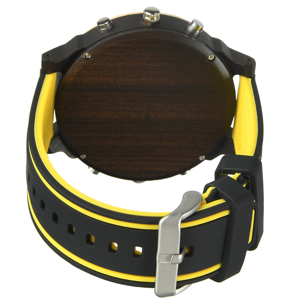 Hot selling men's giant watches trend multi-functional beautiful big dial wooden watch-BUNNYKACHU