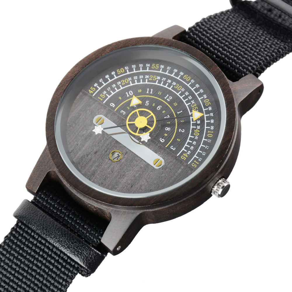 New Design Terminal Hot Sale Quartz Movement Spot Multifunctional Wooden Watch-BUNNYKACHU