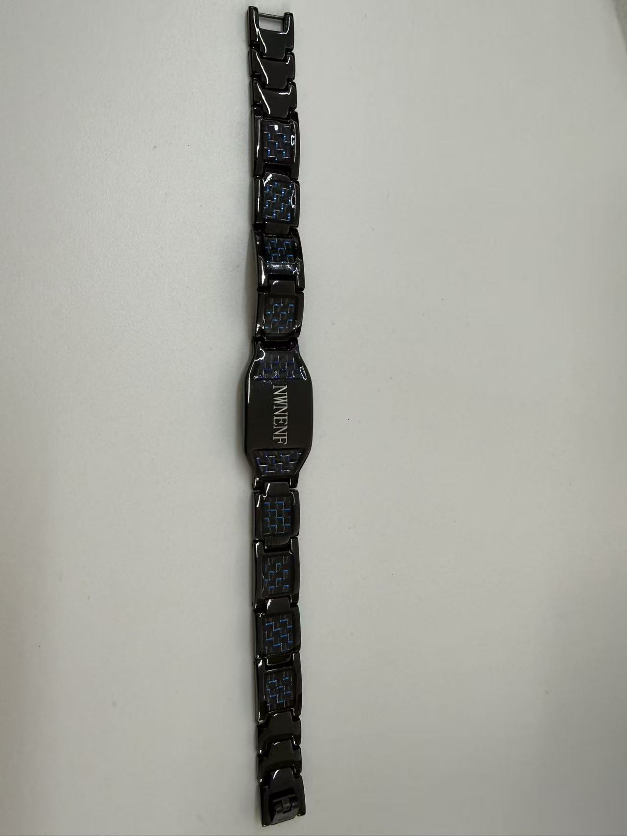 NWNENF_Men's Jesus cross magnetic carbon fiber titanium bracelet
