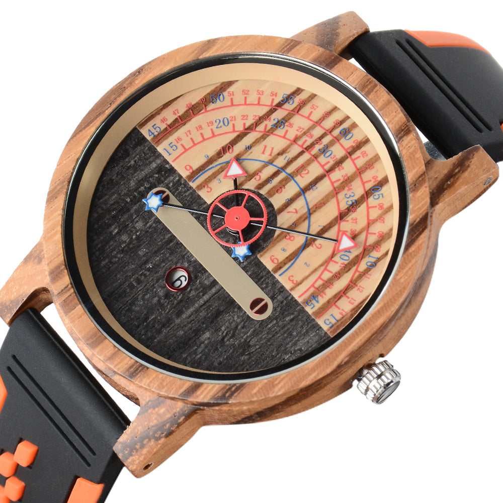 Fashion large dial quartz wood watch-BUNNYKACHU