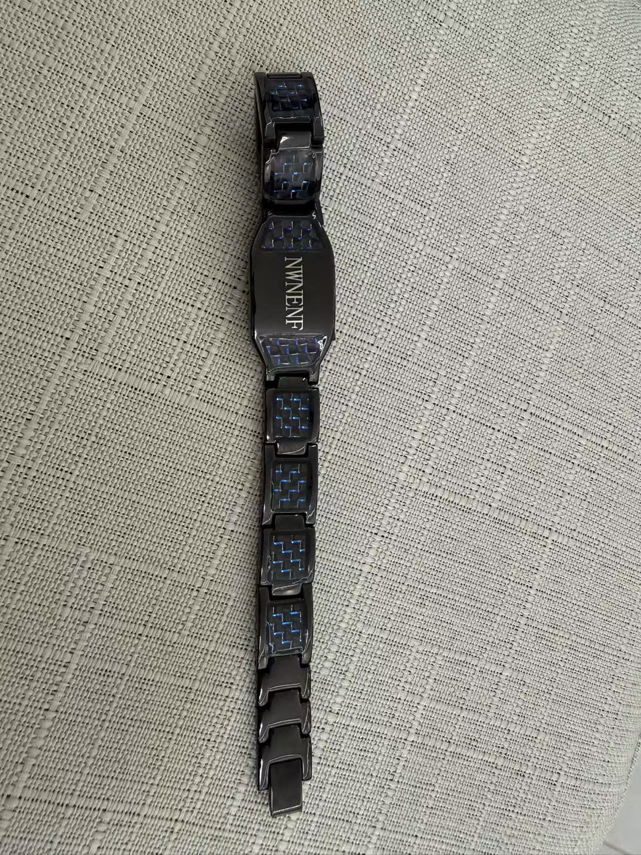 NWNENF_Men's Jesus cross magnetic carbon fiber titanium bracelet