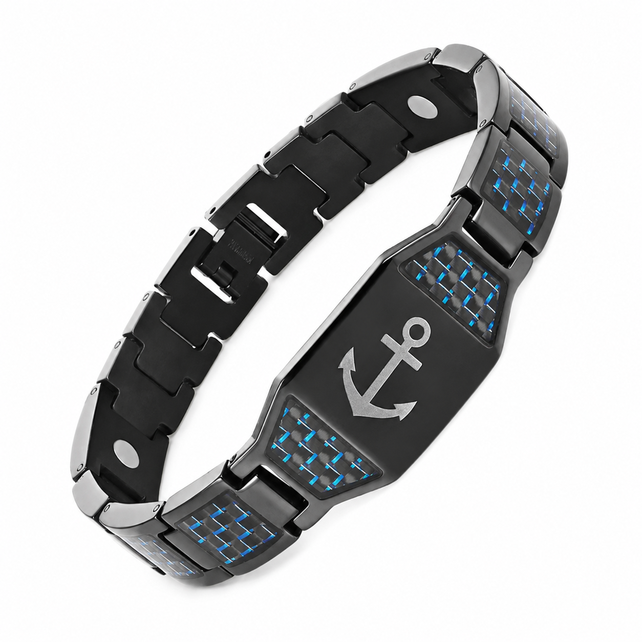 Jesus cross magnetic carbon fiber titanium bracelet