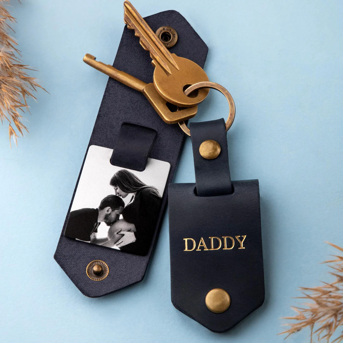 I Will Carry You With Me, Personalized Leather Keychain, Memorial Gift, Custom Photo