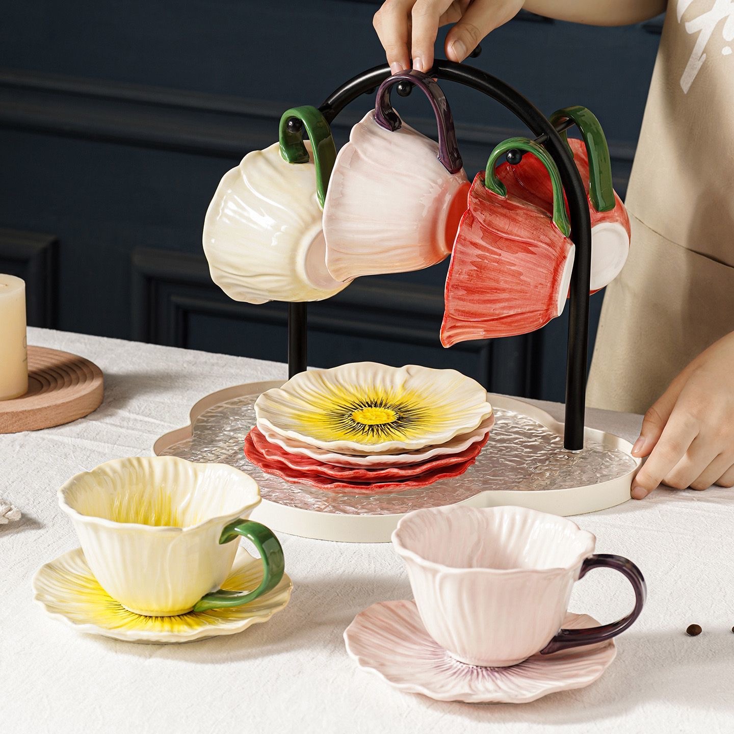 Floral Coffee Cup Set