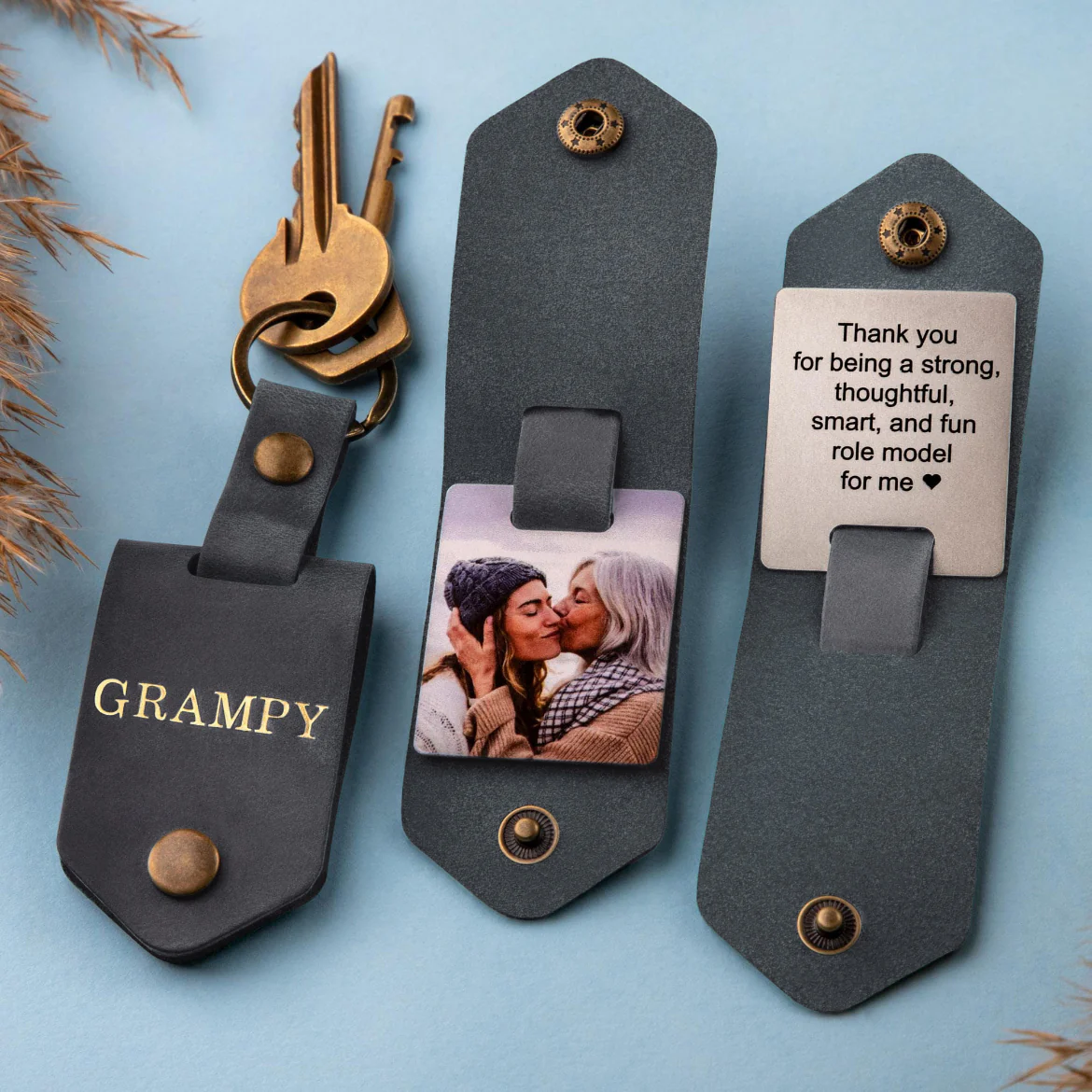 I Will Carry You With Me, Personalized Leather Keychain, Memorial Gift, Custom Photo