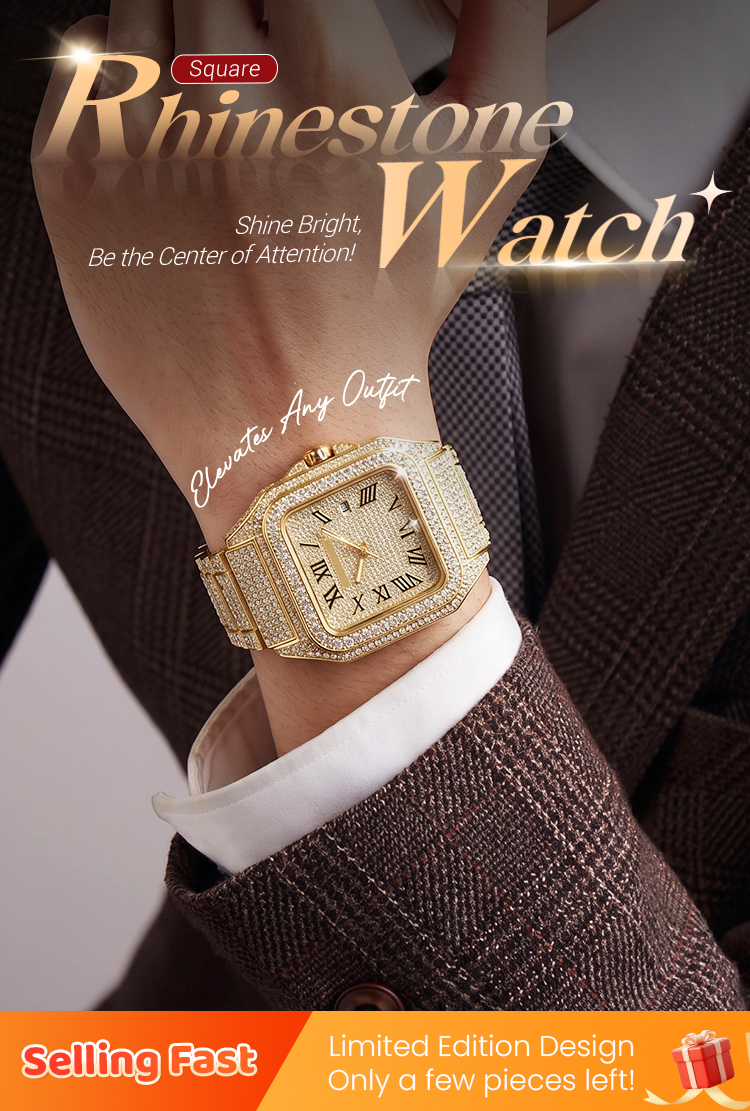 ✨Luxury Square Rhinestone Watch – Elegant Sparkle for Every Occasion✨