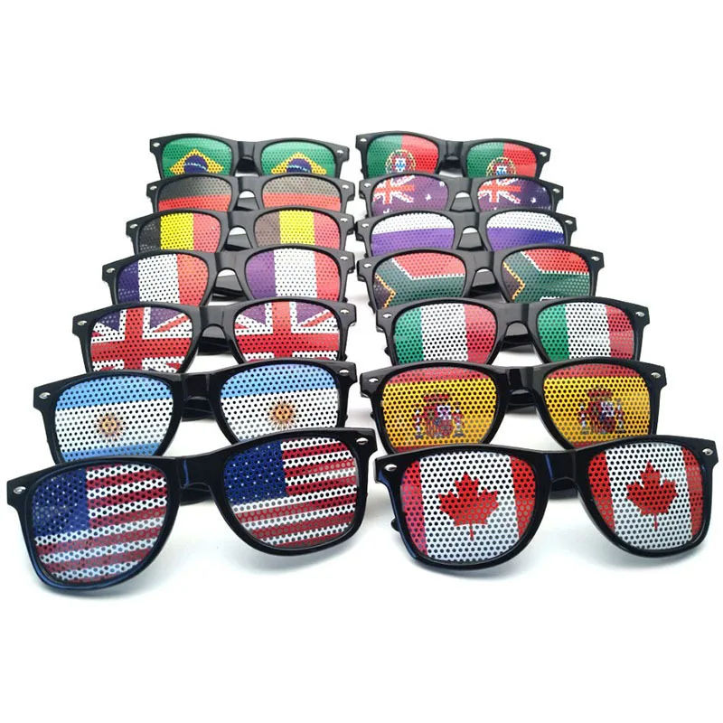 Hot Selling 2026 Football Fan Gear – National Flag Sunglasses & Cheer Stickers (All Countries Available)