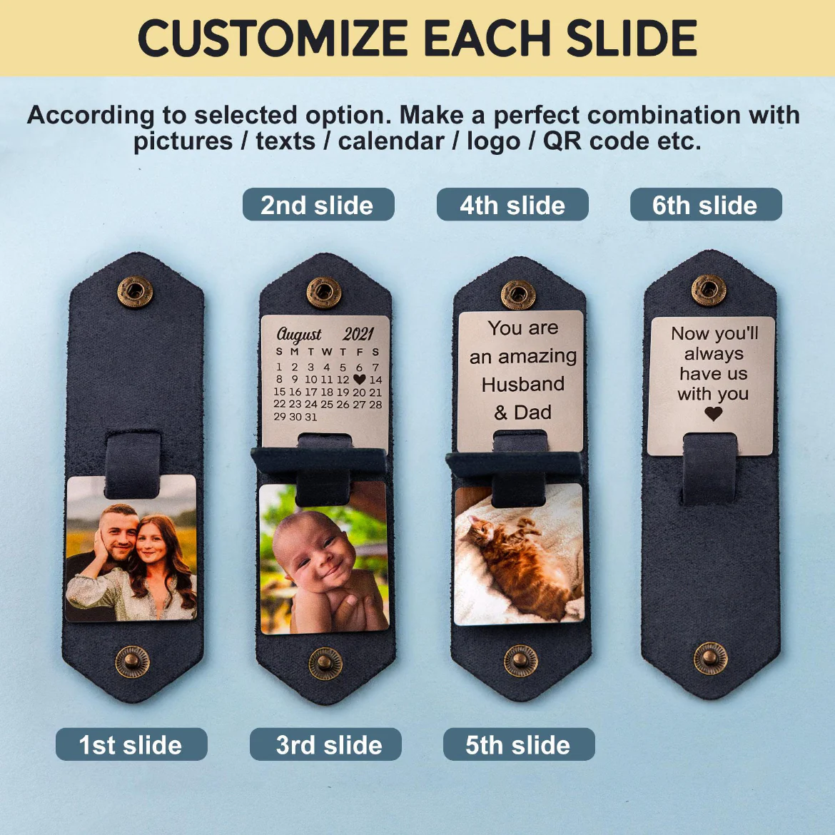 I Will Carry You With Me, Personalized Leather Keychain, Memorial Gift, Custom Photo