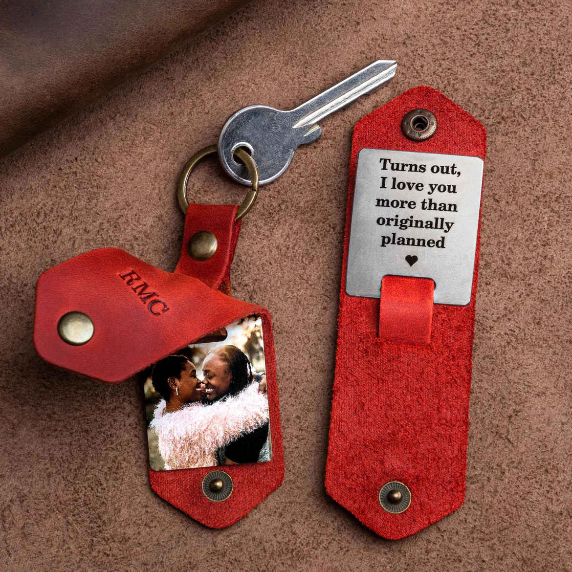 I Will Carry You With Me, Personalized Leather Keychain, Memorial Gift, Custom Photo