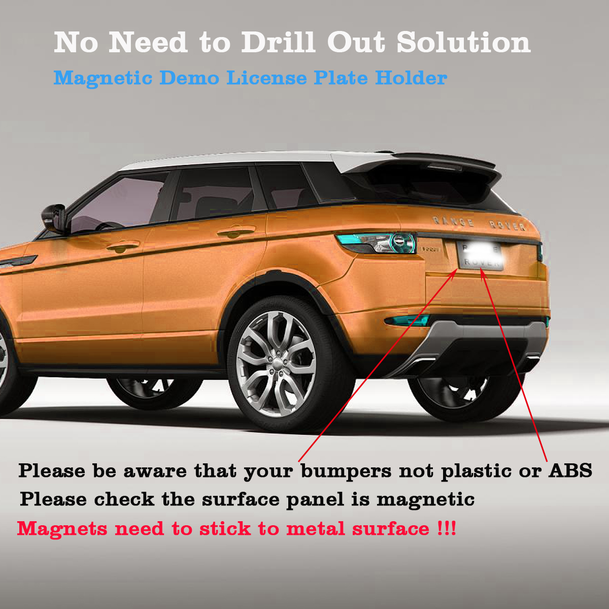 WFPOWER Magnetic License Plate Holder, 2 Pack Rubber Coated Protection Dealer Test Driving Plate Holder Blue Demo Tag Magnet Bar License Plate Holder No Drill for Car with Screws