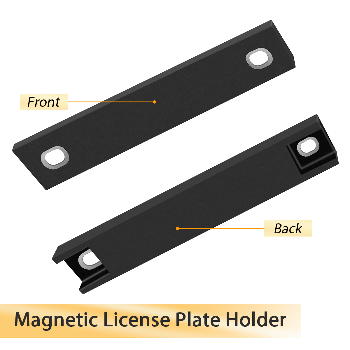 4 Pack License Plate Magnet, Premium Rubber Coated Magnetic License Plate Holder, Black Dealership Demo Tag Test Drives Temp Holder for Car Dealer Magnet License Plate, No Scratch for Car