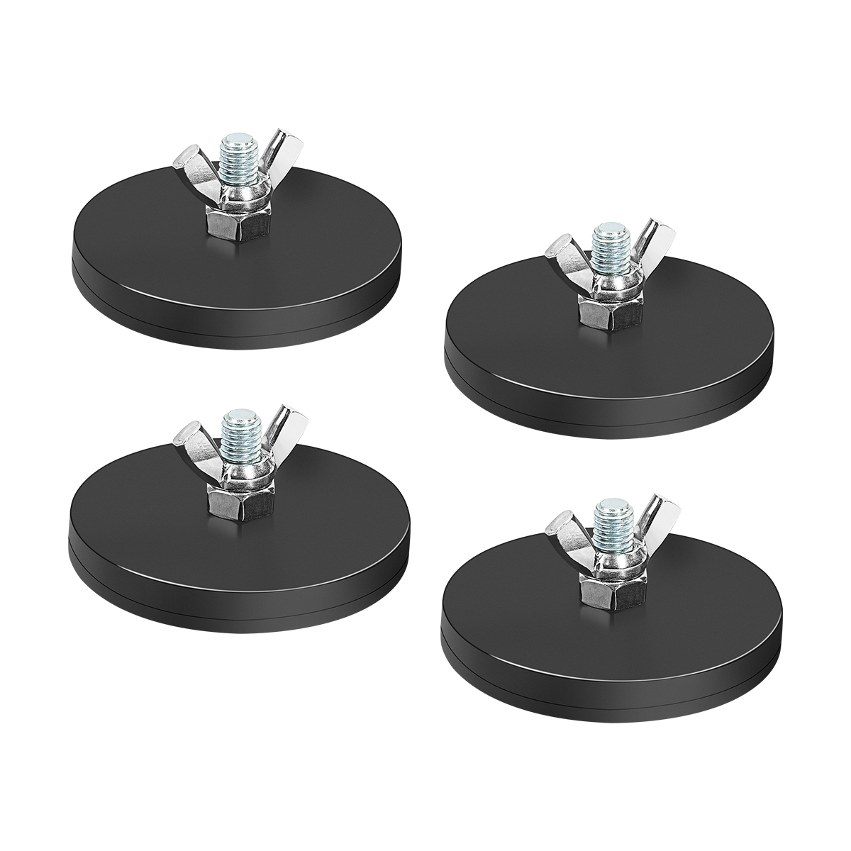 4Pcs Rubber Coated Heavy Duty Magnetic Flag Holder for Oversize Load Signs, Strong Magnet for Wire Loop Flags with Locking Wing Nut, Oversize Load Magnet Flag Magnet Safety Flags Sign for trucks