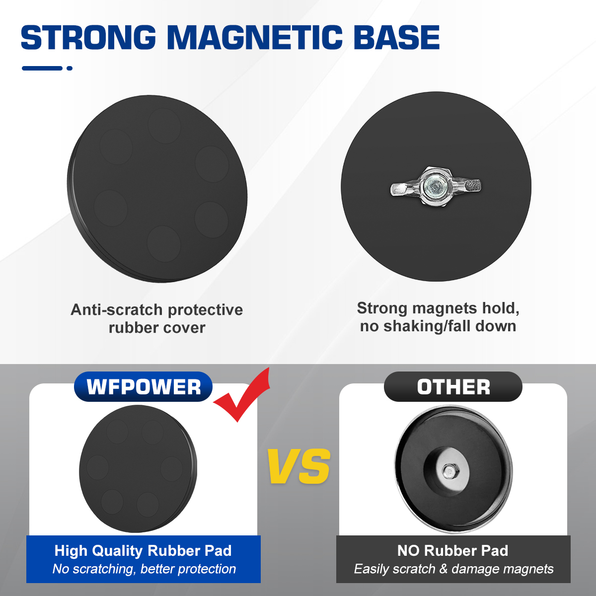 4Pcs Rubber Coated Heavy Duty Magnetic Flag Holder for Oversize Load Signs, Strong Magnet for Wire Loop Flags with Locking Wing Nut, Oversize Load Magnet Flag Magnet Safety Flags Sign for trucks