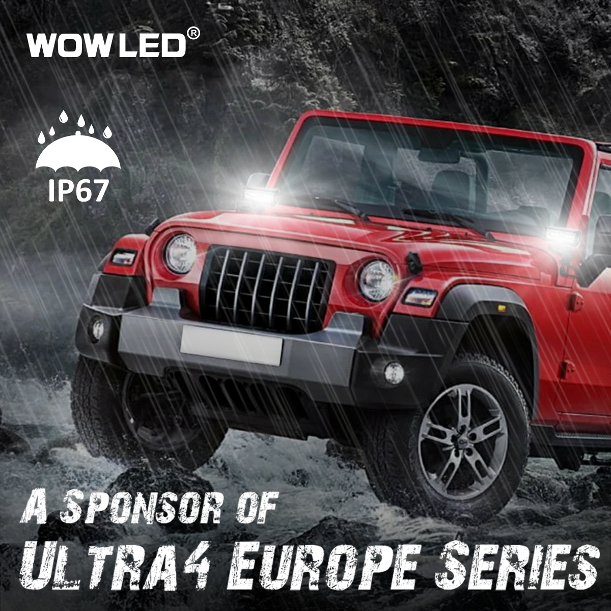 WOWLED 2 Pack 7" LED Light Bar, 12V Spotlights White and Amber Dual Color Offroad Driving Lights Work Bar, Waterproof light bar for 4x4 Combo Beam LED Bar Lights for Car Boat Camp Light Truck 4x4