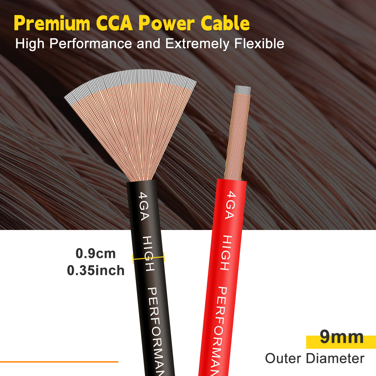 4 Gauge CCA Wire, (25ft Black+25ft Red) Automotive Wire Car Audio Battery Cable, Power/Ground Welding Cable, 4AWG Electrical Wire for Audio RV RC Trailer Speaker Amp 12V