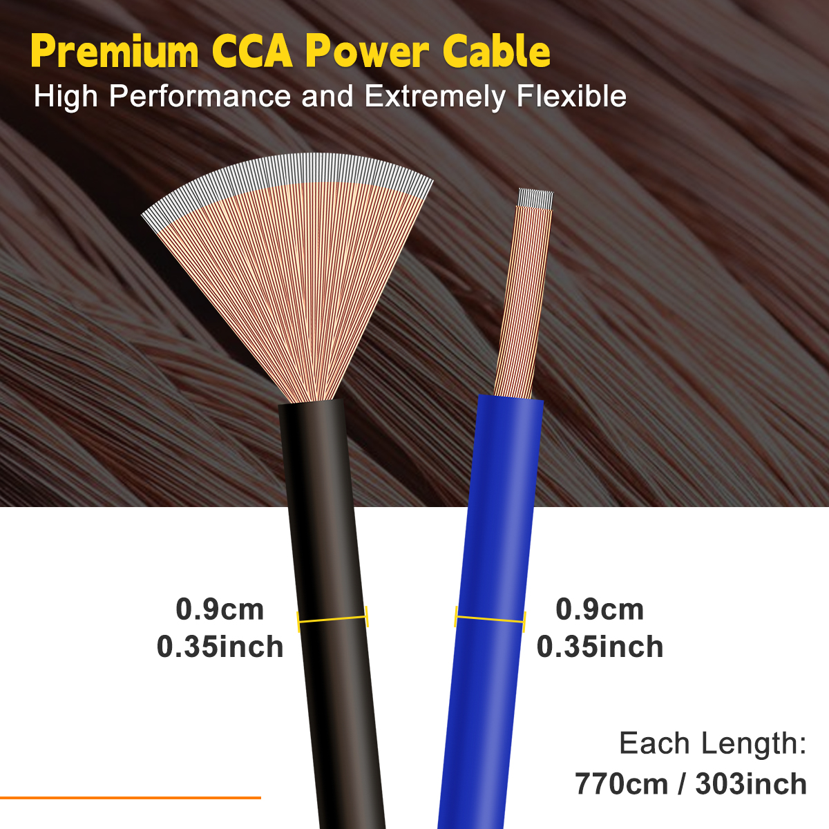 4 Gauge CCA Wire, 25ft Black + 25ft Blue Automotive Power Ground Wiring for Car Audio, Battery Cable, Welding, RV, RC, Trailer, Speaker, Amp, 12V Wire Electric Cable