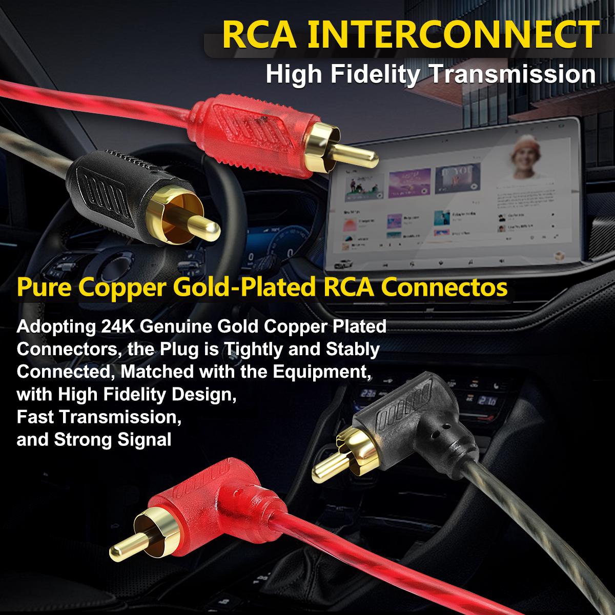 4 Gauge Amp Installation Wiring Kit, Car Amplifier Wiring Kit Power, Ground, Remote Cable, RCA Cable, Speaker Wire, Split Loom Tubing Fuse Holder Subwoofers Speaker Amp Wiring kit