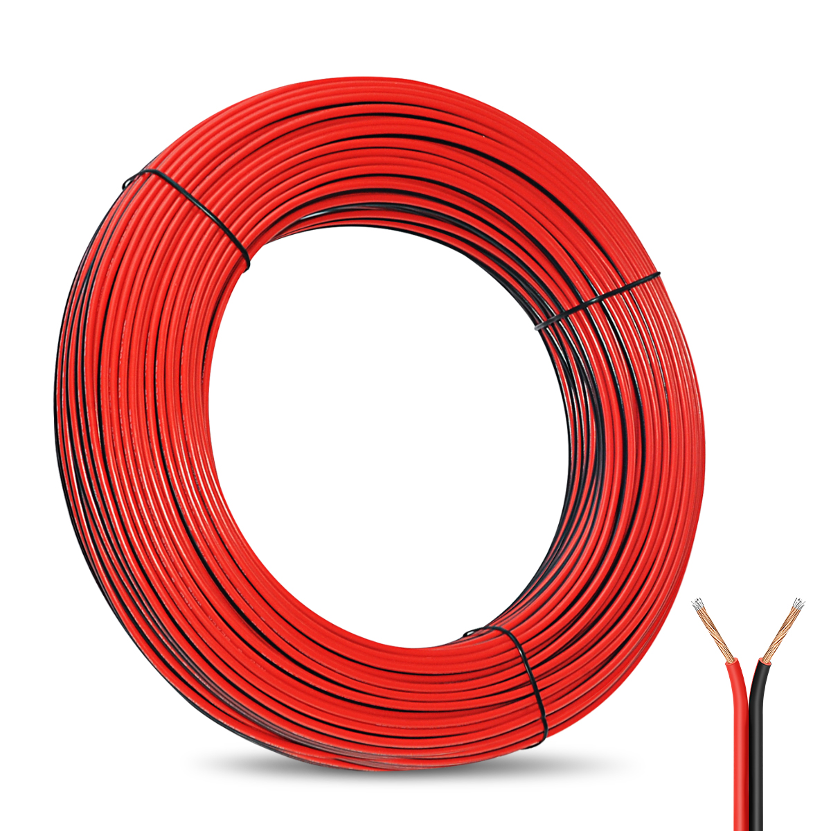 14 Gauge CCA Wire, 150FT Red Black 2 Conductor Automotive Car Battery Cable, PVC Power/Ground Wire, Welding Cable, Electrical Audio Wiring for Speaker Amp DC 12V 24V