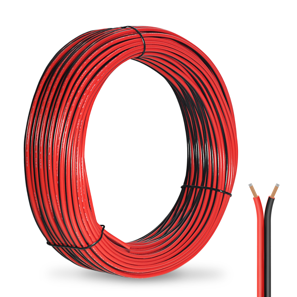 Electrical Wire 2 Conductor PVC Wire, 16 Gauge 150FT Red Black Flexible Extension Cable Cord Stranded CCA Copper Wire Hookup Model Strip Light, Battery Cable Lead for Auto Audio Wiring Speaker DC 12V