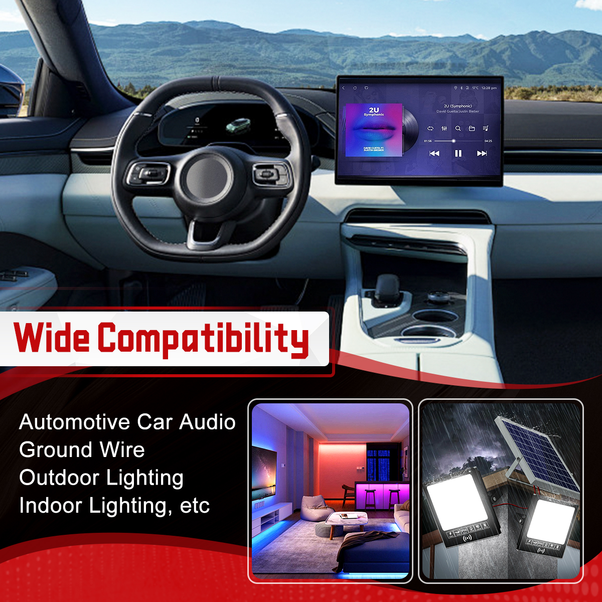 18 Gauge Electrical Wire, 100FT (50FT Red + 50FT Black) Flexible Red Black 2 Pin Stranded PVC Wire Extension Cable Cord CCA Copper Wire Hookup for LED Strip Lights Auto Motor Wiring DC 12V 24V