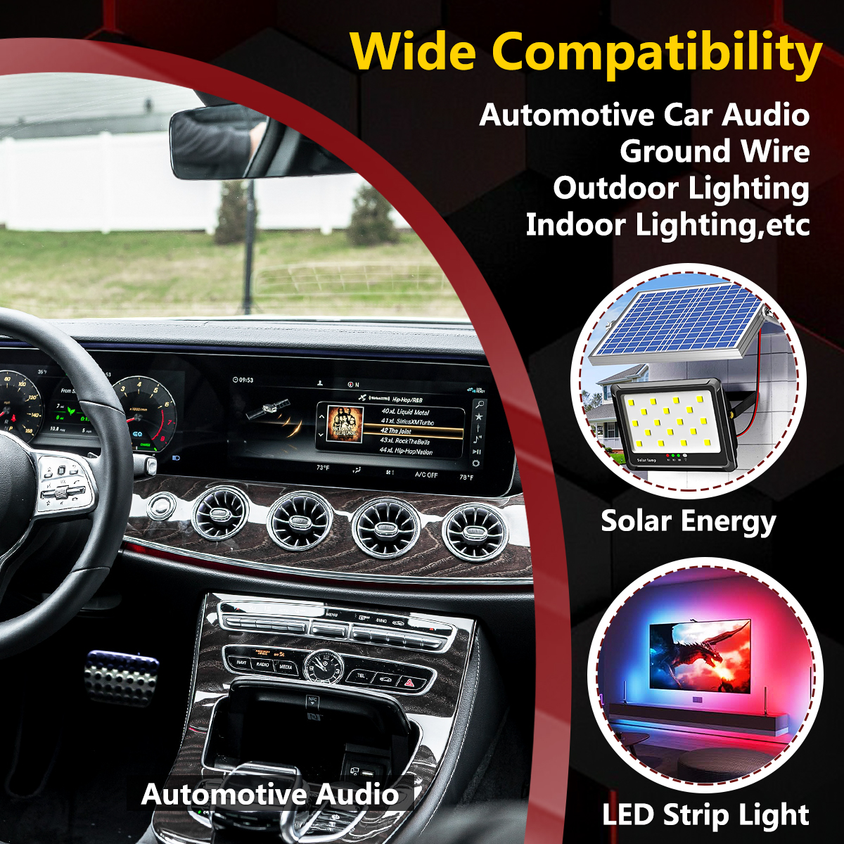 18 Gauge Electrical Extension Cable, 150FT / 46m Flexible Soft Red Black 2 Pin 18 AWG CCA Wire, 2 Cord Low Voltage Extension Wire for LED Strip Lights Auto Motor Wiring DC 12V