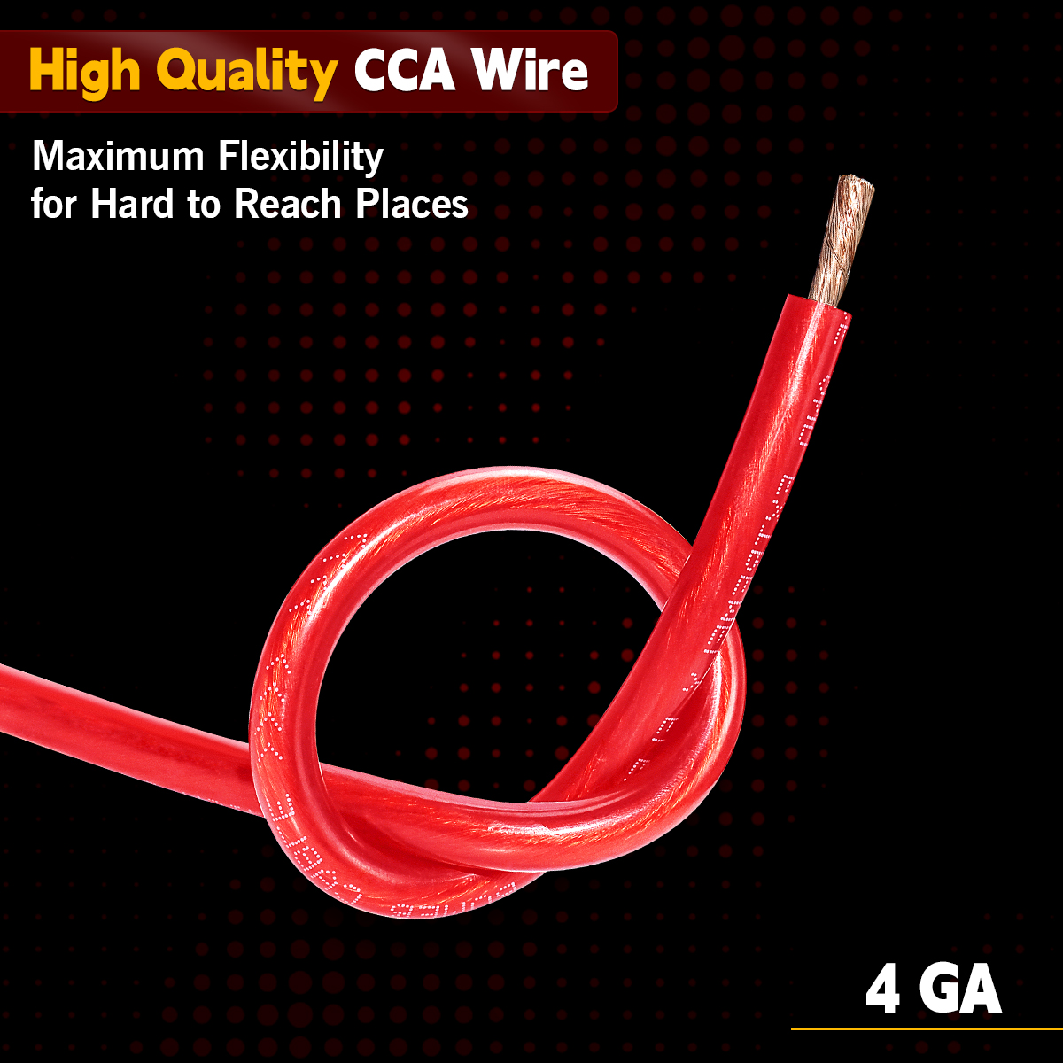 4 Gauge Automotive Wire, 25FT 12V Red Color Power Cable for Car Audio, Battery, Electrical Systems, Heavy Duty Flexible Silicon Copper Clad Aluminum (CCA) Wire Power/Ground Wiring for RV RC Car