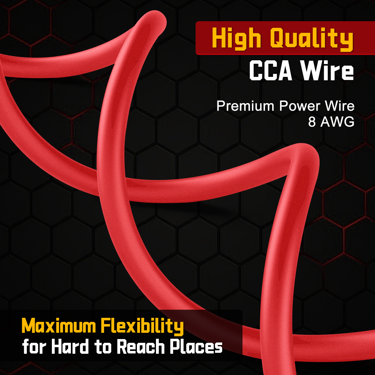 8 Ga Amp Wire, 25FT Red Color Automotive Power Cable for Car Audio System Amplifiers, 8 AWG Silicon Flexible Soft Amp CCA Battery Cable Wire Automotive Power/Ground RV, Trailer 12V 24V