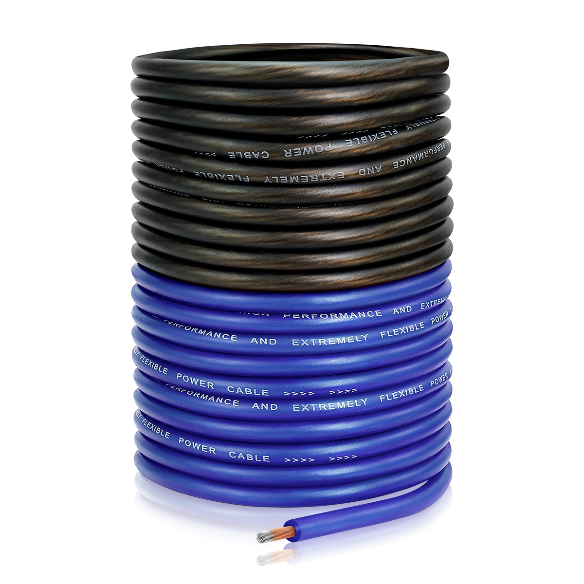 8 Gauge Wire (25ft Black + Blue) - CCA Automotive Power/Ground Cable for Car Audio Battery, Marine, Welding, Electrical Audio Wiring for Speaker Amp