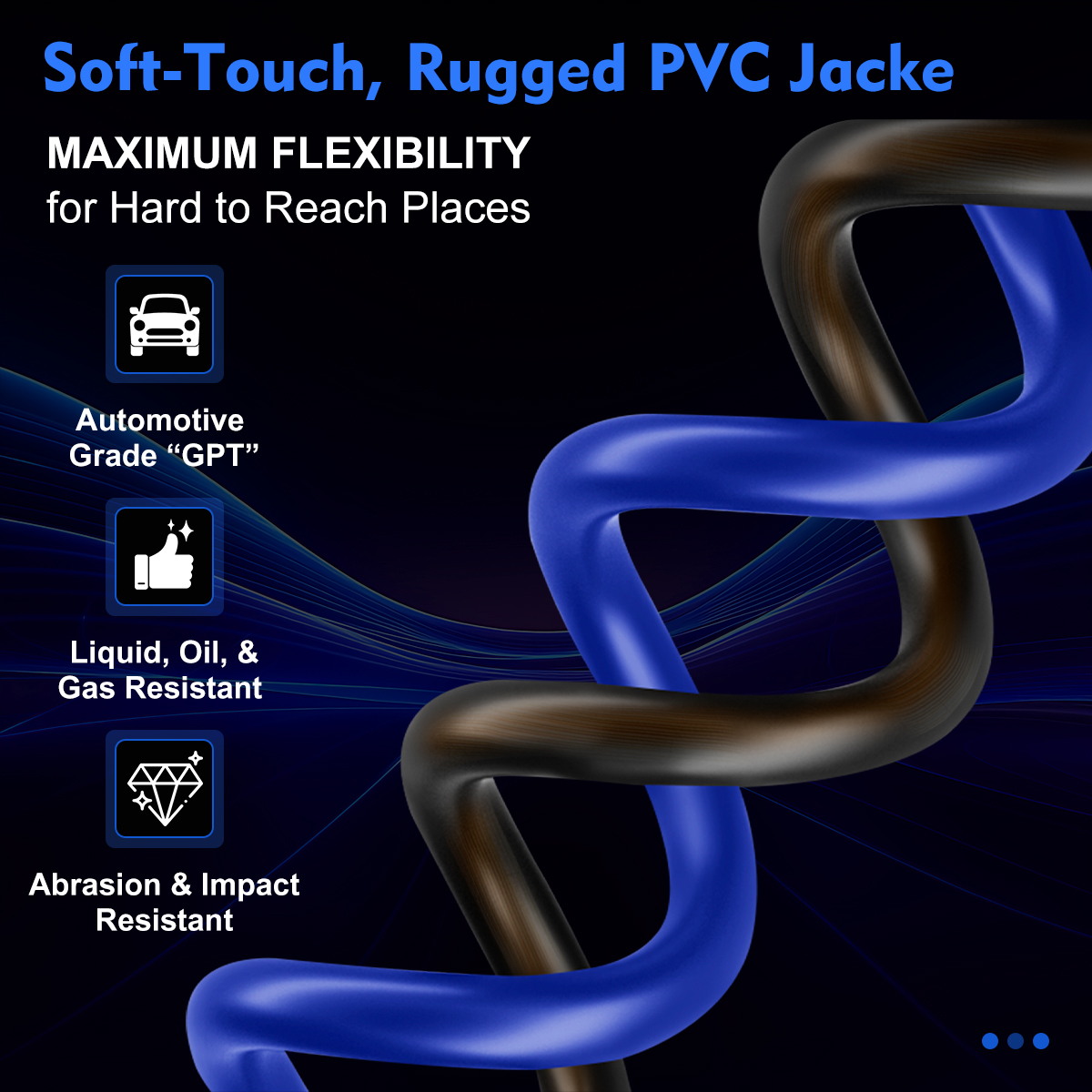 8 Gauge Wire (25ft Black + Blue) - CCA Automotive Power/Ground Cable for Car Audio Battery, Marine, Welding, Electrical Audio Wiring for Speaker Amp