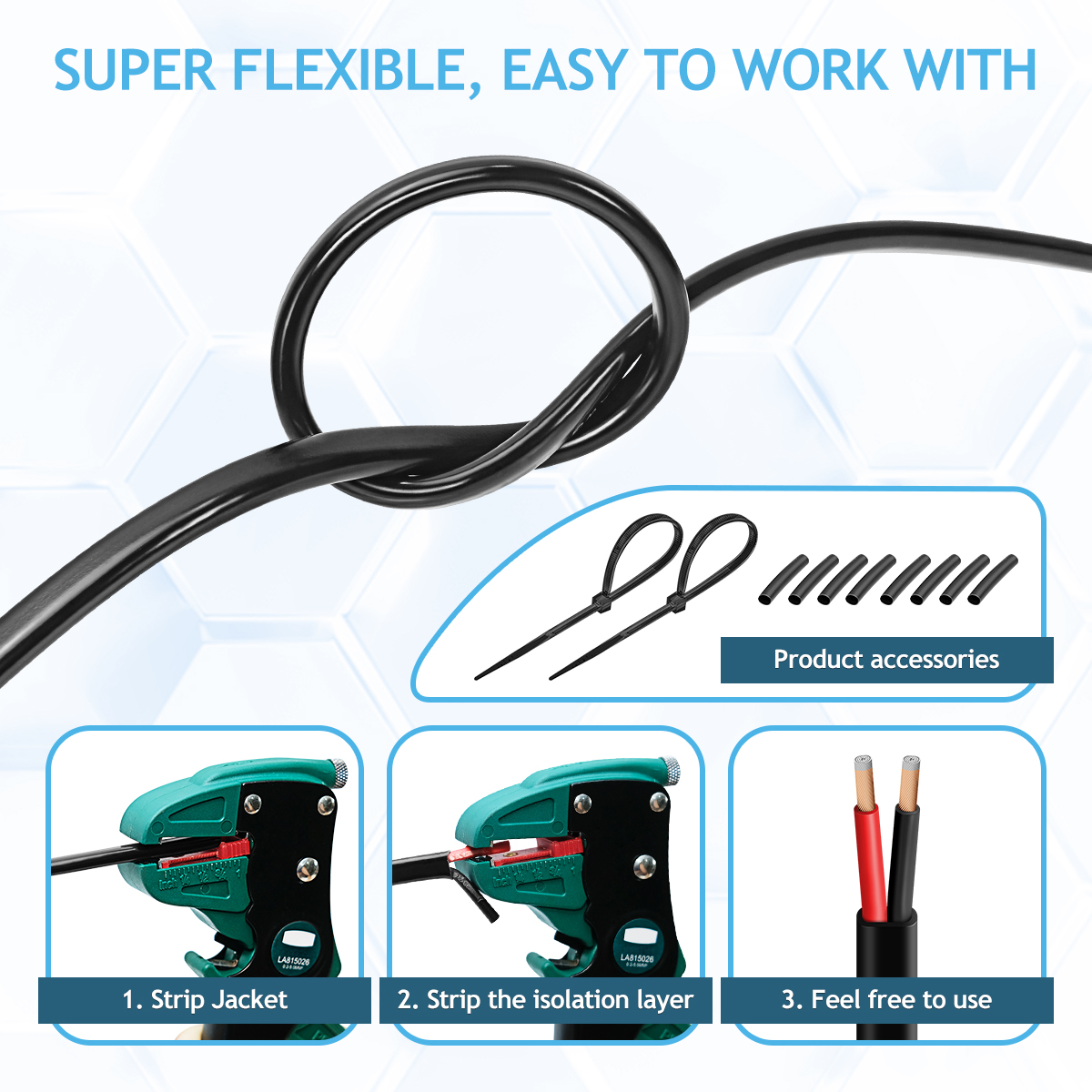 16 Gauge 2 Conductor CCA Wire, 100FT Copper Clad Aluminium Copper Electrical Wire with Flexible PVC Insulation for 12V Use for Automotive, Battery, Marine, Landscape Lighting, Trailer, Speaker