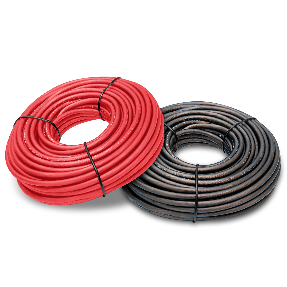12 Gauge CCA Automotive Battery Cable - 50FT Black/Red 12 AWG Copper Clad Aluminum Wire for Car, RV, Marine, Electrical, 12V 24V Systems, Flexible Silicon Insulated Wire for Automotive Wiring and DIY