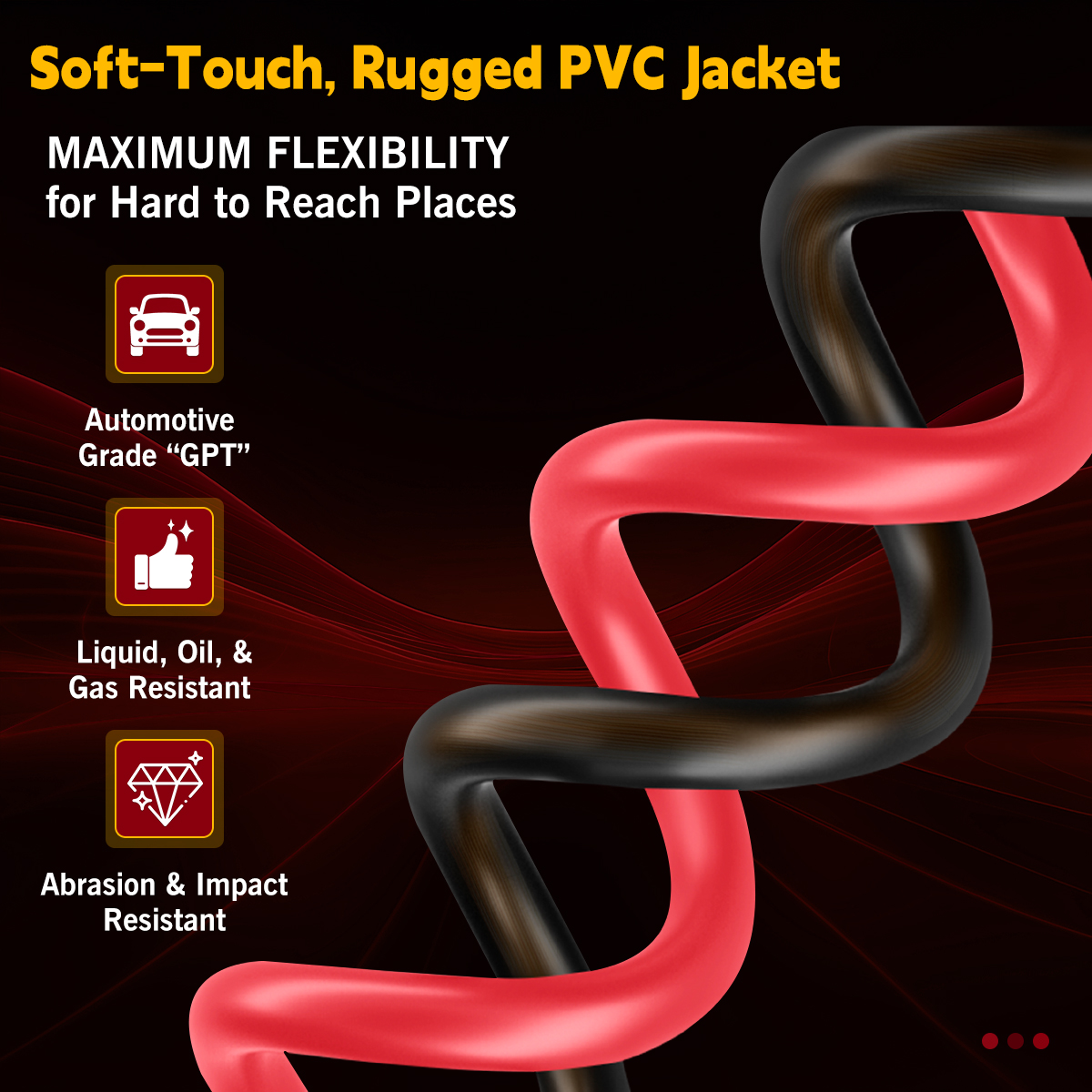 12 Gauge CCA Automotive Battery Cable - 50FT Black/Red 12 AWG Copper Clad Aluminum Wire for Car, RV, Marine, Electrical, 12V 24V Systems, Flexible Silicon Insulated Wire for Automotive Wiring and DIY