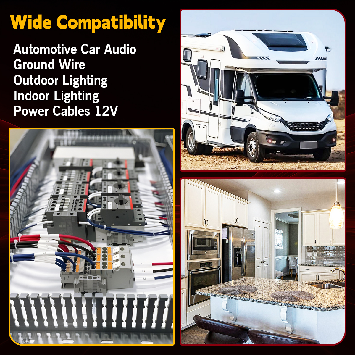 12 Gauge CCA Automotive Battery Cable - 50FT Black/Red 12 AWG Copper Clad Aluminum Wire for Car, RV, Marine, Electrical, 12V 24V Systems, Flexible Silicon Insulated Wire for Automotive Wiring and DIY