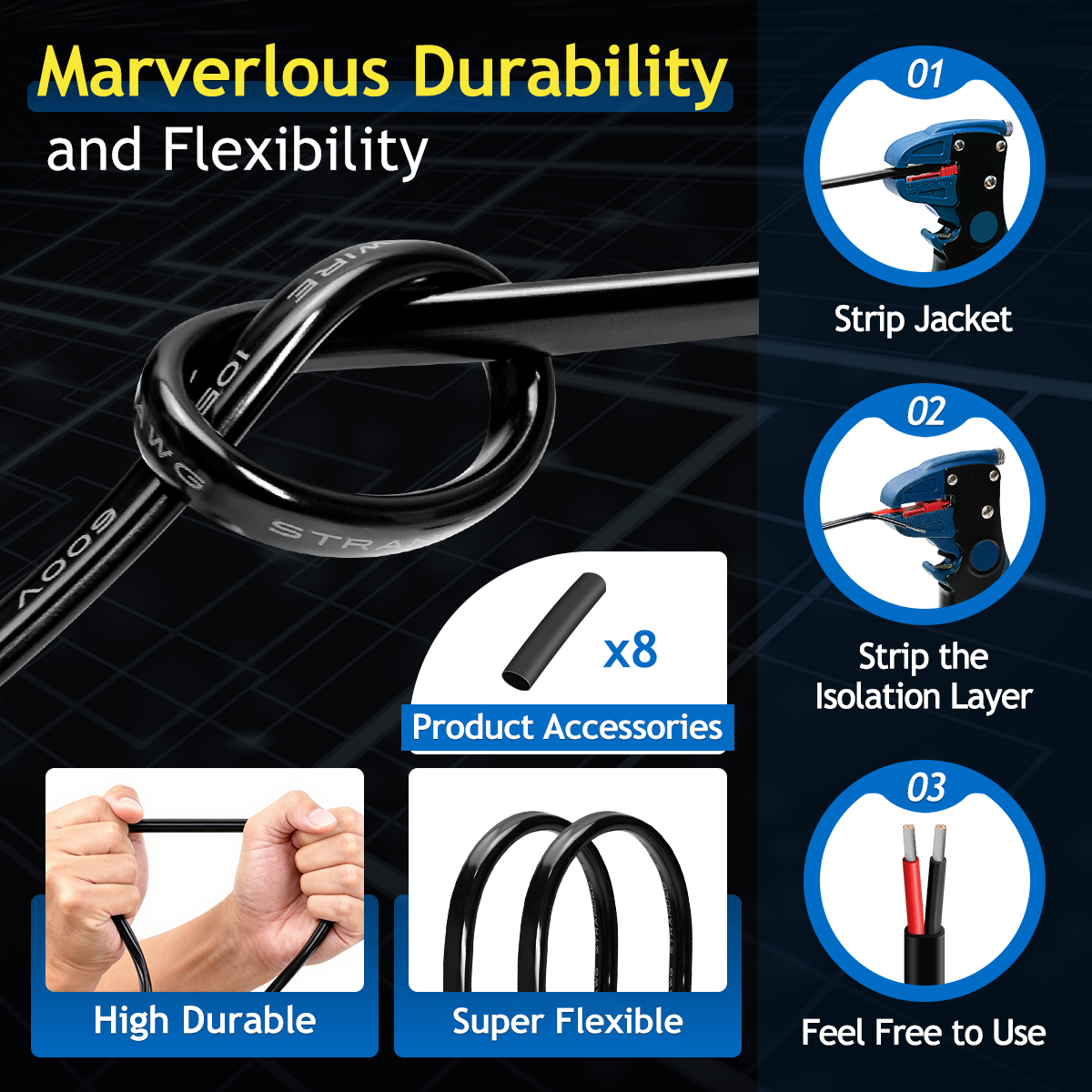 16 Gauge 2x1.5mm²Oxygen-Free Tinned Copper Electrical Wire, 100FT/31M 2 Core Cable, 16AWG 5V/12V/24V/240V/600V Flexible Extension Wire, Solid Stranded OFC Cable for Auto Audio, Solar, Home Theater