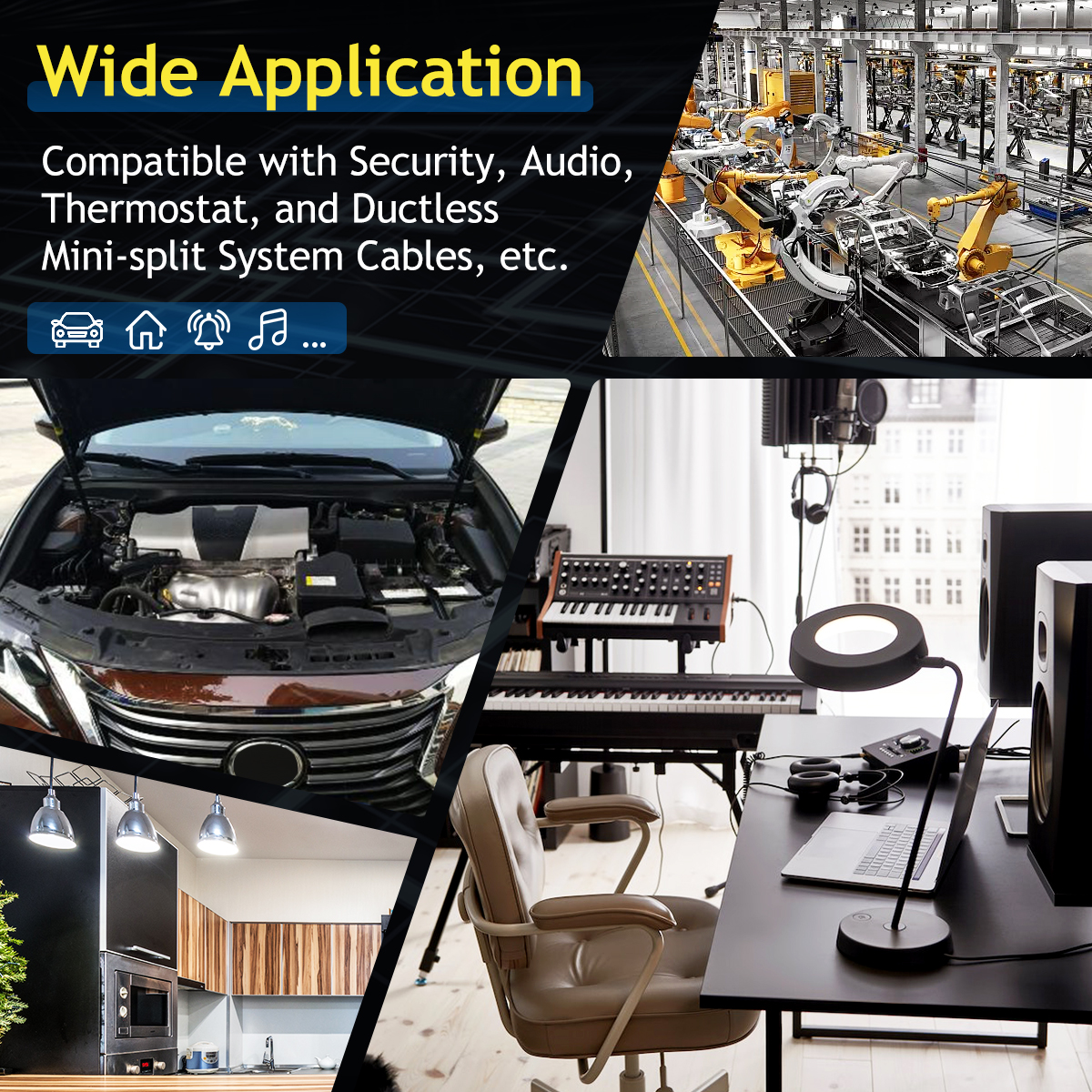 16 Gauge 2x1.5mm²Oxygen-Free Tinned Copper Electrical Wire, 100FT/31M 2 Core Cable, 16AWG 5V/12V/24V/240V/600V Flexible Extension Wire, Solid Stranded OFC Cable for Auto Audio, Solar, Home Theater